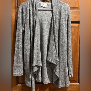 Gray and white Olive and Oak Cardigan Sweater. Small